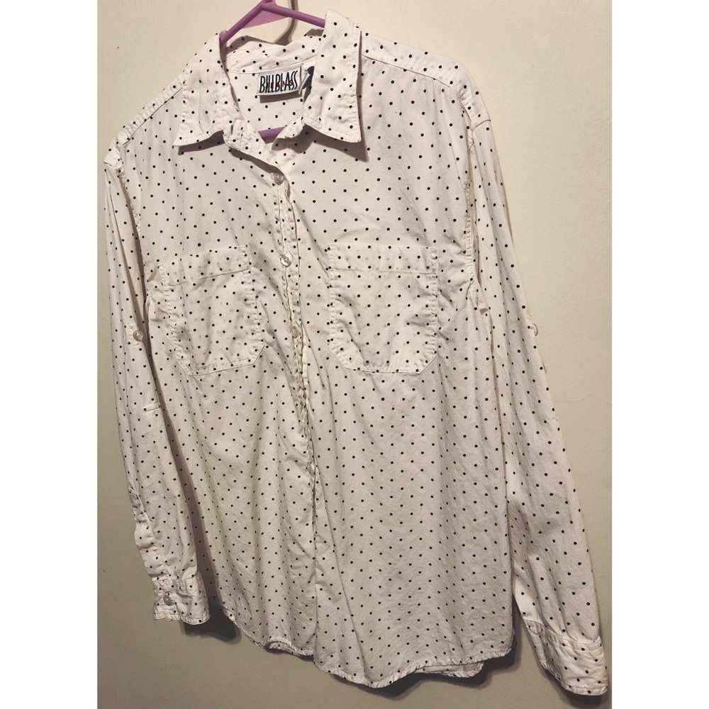 Vintage Bill Blass Polka Dot Button Shirt